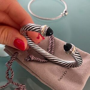David Yurman Cable Collection 10 mm Black Onyx, 14K yellow gold